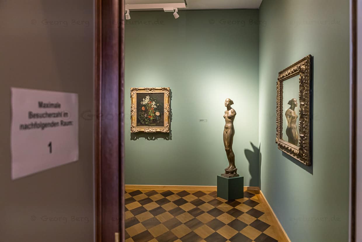 Mancher Raum der Sammlung Oskar Reinhart lässt nach dem Sicherheitskonzept aufgrund der Corona-Pandemie nur einen Besucher zu / © Foto: Georg Berg