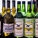 Absinth Produkte aus der Destilerie Bottles Armand Guy in Portarlier, Frankreich / © Foto: Georg Berg
