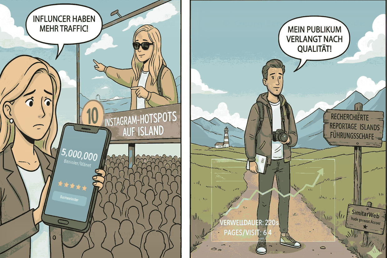 Influencer-Traffic oder nachhaltige Qualität? [KI-generiert (gemini)]