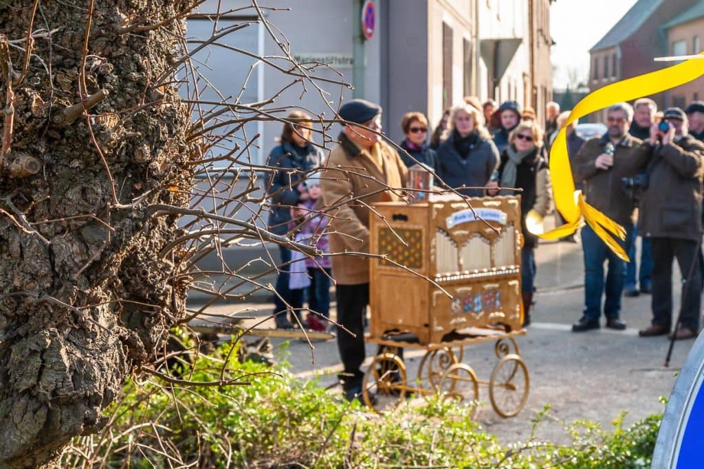 Leierkasten und Protestband / © Foto: Georg Berg