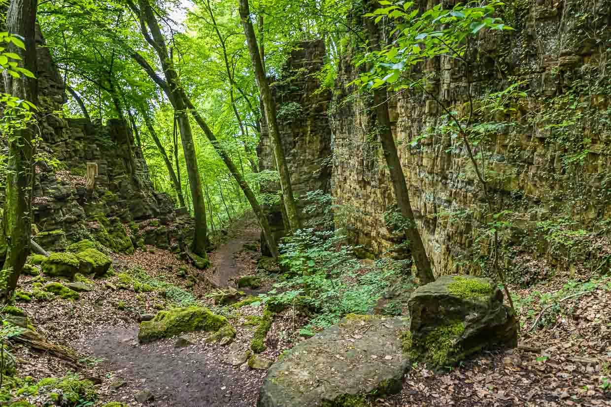 Die Felsen rechts und links des Weges kommen immer näher. Die Wolfsschlucht ist nicht mehr weit / © Foto: Georg Berg