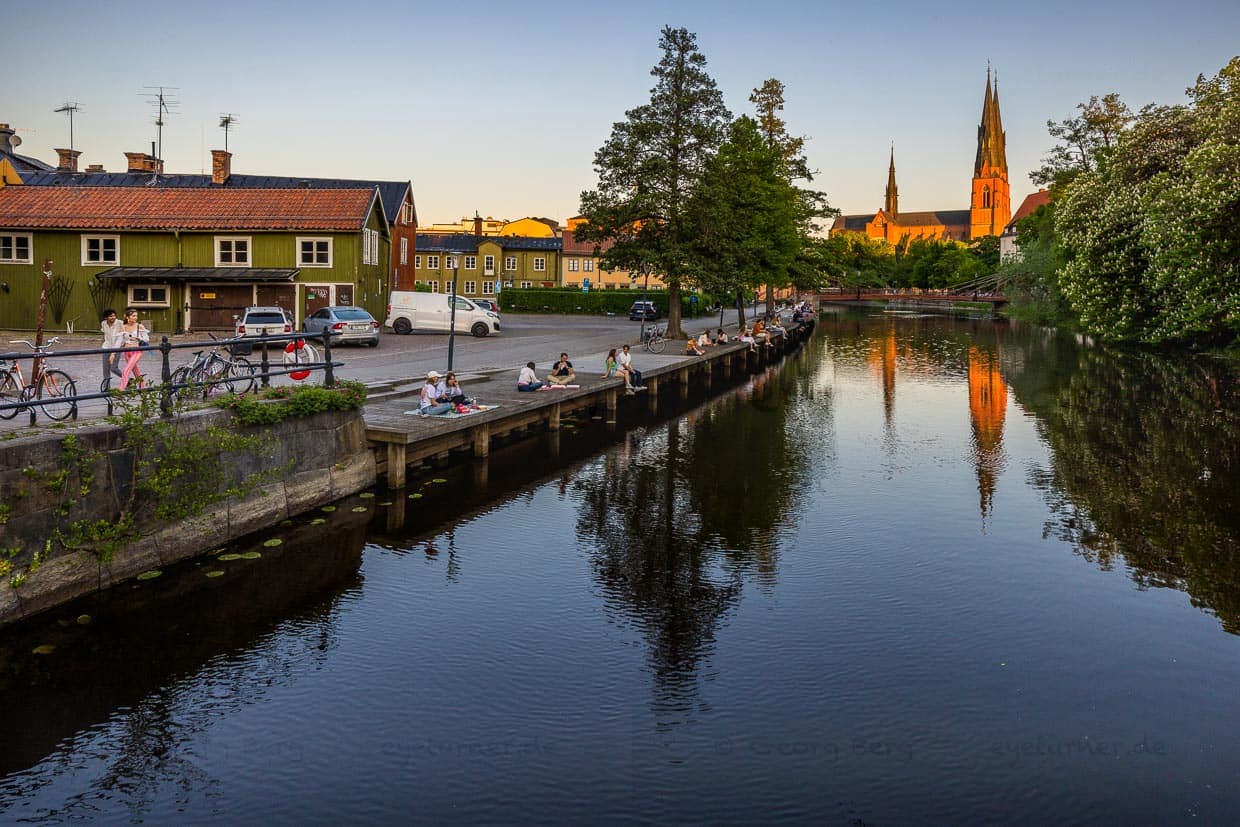 Abendstimmung am Fluss Fyrisån in Uppsala, Schweden / © Foto: Georg Berg