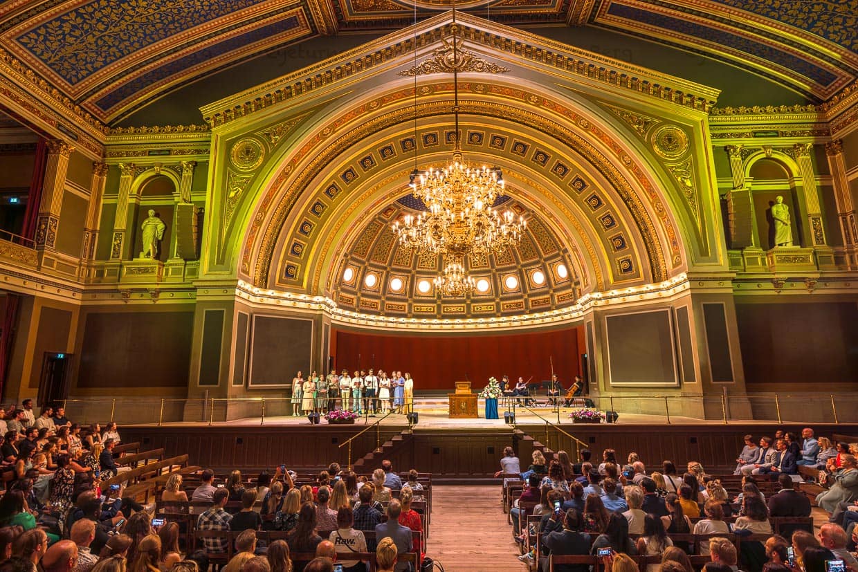 Festaal der Universität Uppsala bei der Abschlussfeier für internationale Studenten / © Foto: Georg Berg
