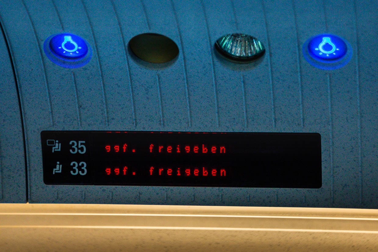 Sitzplätze in der Ersten Klasse sind 10 Tage vor Fahrtantritt für Interrail-Kunden nicht reservierbar / © Foto: Georg Berg