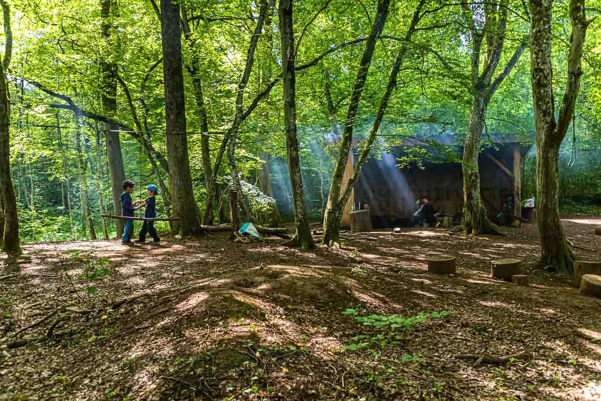 Im Naturschutzgebiet Ellergronn gibt es entlang der Wanderwege auch Spielplätze für Kinder
