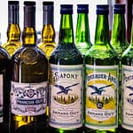 Absinth Produkte aus der Destilerie Bottles Armand Guy in Portarlier, Frankreich / © Foto: Georg Berg
