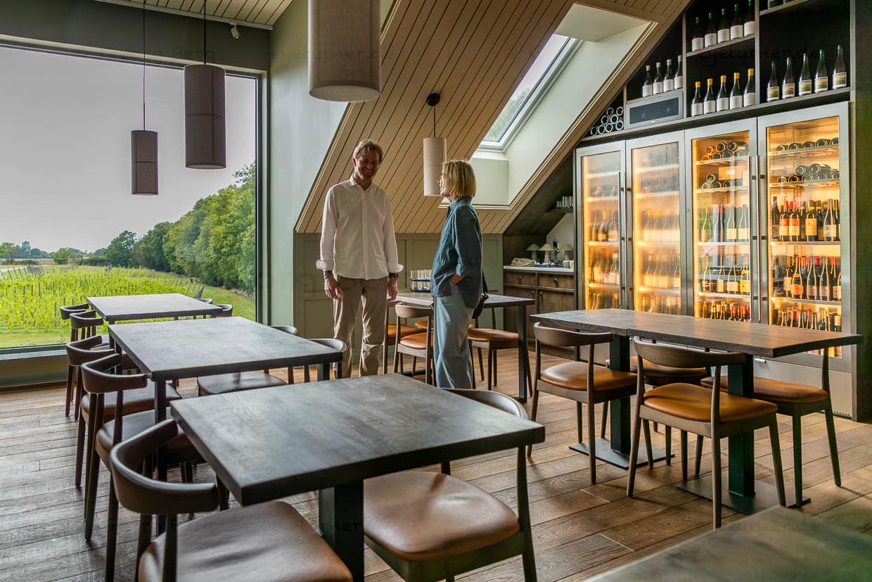 Johan Öberg, winemaker from Båstad, Skåne province, at the Flora restaurant, part of the Thora Vineyard / © Photo: Georg Berg