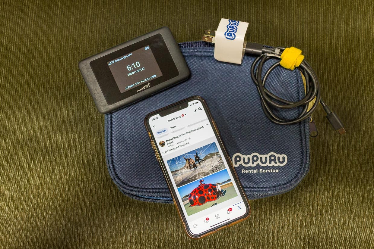 Portable Wi-Fi Set für eine indivduelle Internetverbindung unterwegs. Wif-Fi Sets verschiedener Anbieter können an japanischen Flughäfen gemietet werden. / © Foto: Georg Berg