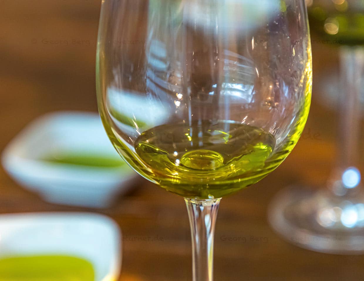 Carmen Sanchez Garcia entschlüsselt für uns das Geheimnis von Olivensaft. Auf ihren Workshops und Verkostungen weckt sie das Verständnis für das, was eine makellose Pressung von Oliven ausmacht / © Foto: Georg Berg