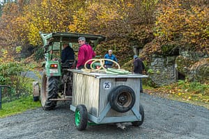 Die Stammwürze auf dem Weg zum Gärkeller. Die Eingänge zu den Zoigl-Felsenkellern verstecken sich heute in der Vegetation der Oberpfalz. / © Foto: Georg Berg
