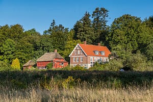 Villa Skovly in Hesselager, Blick vom Strand / © Foto: Georg Berg