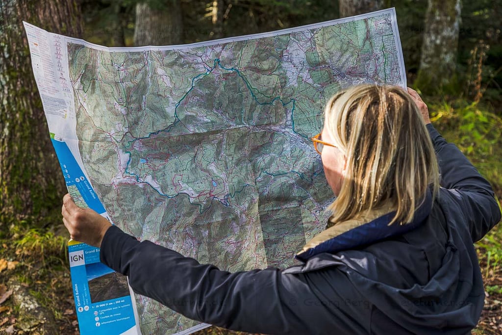 Wanderkarte über das Vogesen-Gebiet des Grand Ballon / © Foto: Georg Berg