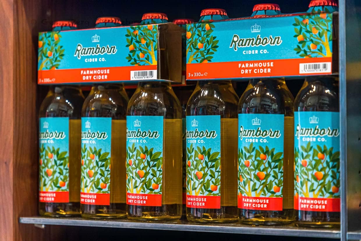 Cider von Ramborn aus alten Apfelsorten wie Rambo, Boskoop, Bohnapfel und Luxemburger Triumph hat 5,8 Prozent Alkohol und schmeckt spritzig-frisch mit komplexen Apfelaromen / © Foto: Georg Berg