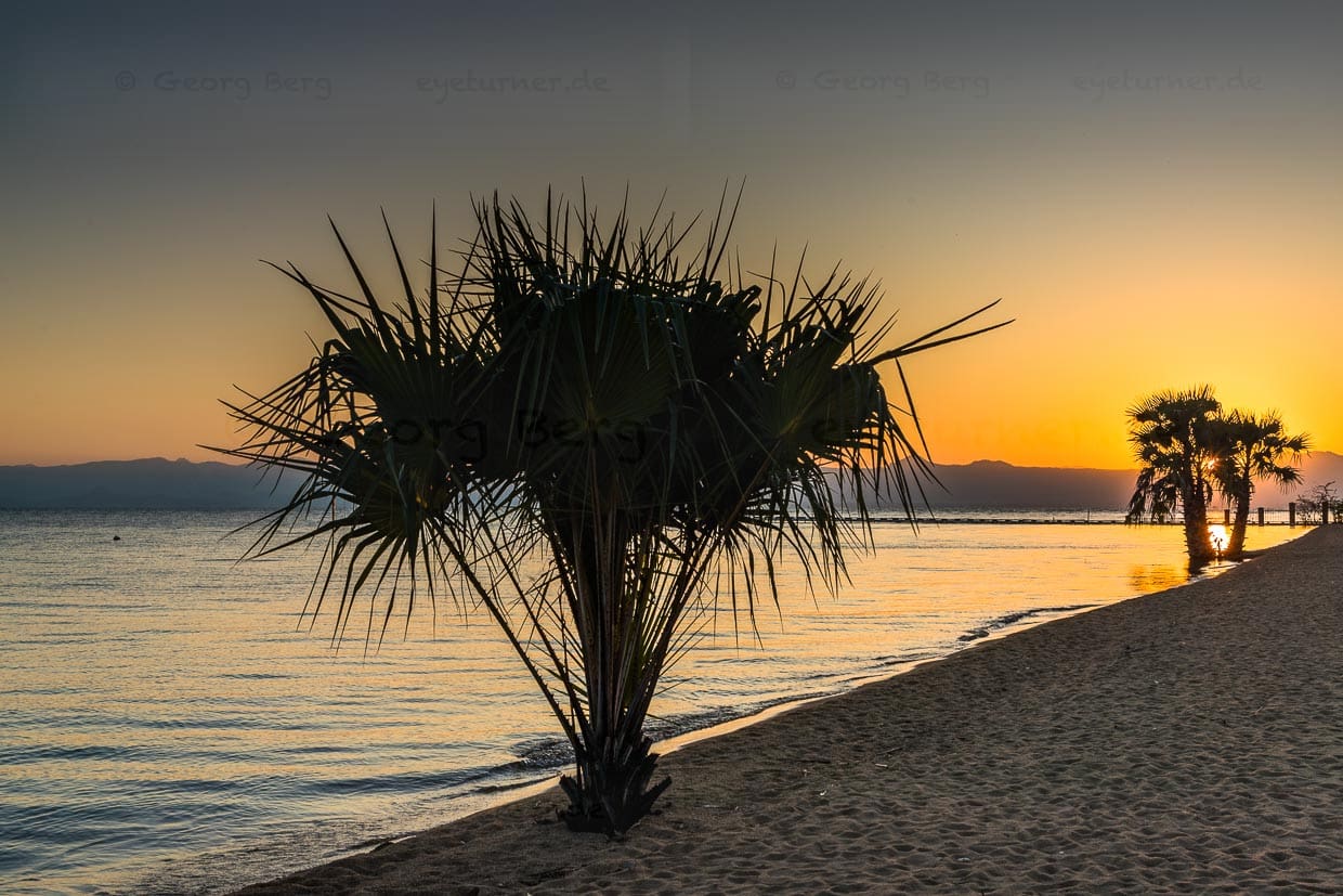 Sonnenaufgang am Malawi See bei Mangochi, Makokola Retreat / © Foto: Georg Berg