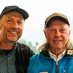 Georg Berg freut sich über eine Begegnung mit dem ersten deutschen Sieger der Vierschanzentournee, Max Bolkhart / © Foto: Georg Berg